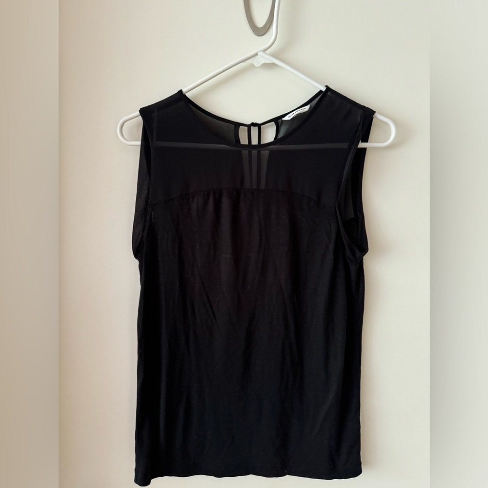 Club Monaco top with see through upper part